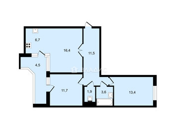 Квартира 74 м², 2-комнатная - изображение 1