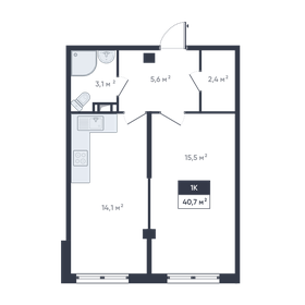 41,6 м², 1-комнатная квартира 6 200 000 ₽ - изображение 45