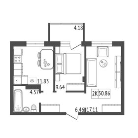 Квартира 50,9 м², 2-комнатная - изображение 2