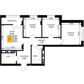 78 м², 3-комнатная квартира 8 900 000 ₽ - изображение 101