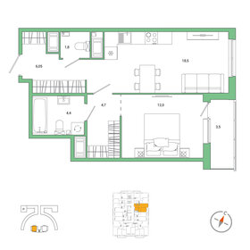 49,8 м², 1-комнатная квартира 10 700 000 ₽ - изображение 75