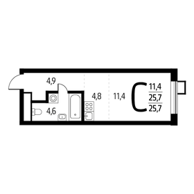 25,7 м², квартира-студия 7 474 260 ₽ - изображение 81