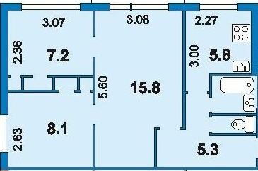 46,5 м², 3-комнатная квартира 4 600 000 ₽ - изображение 64