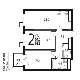 68,5 м², 2-комнатная квартира 16 912 650 ₽ - изображение 88