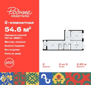 Квартира 54,6 м², 2-комнатная - изображение 1