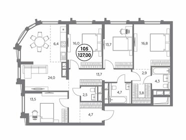 118,7 м², 4-комнатная квартира 54 000 000 ₽ - изображение 75