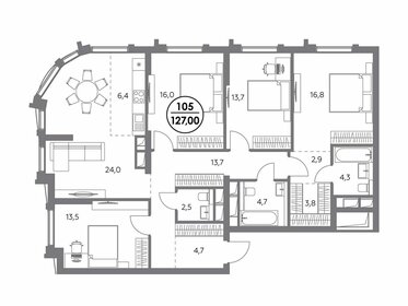 97,2 м², 4-комнатная квартира 62 501 964 ₽ - изображение 21