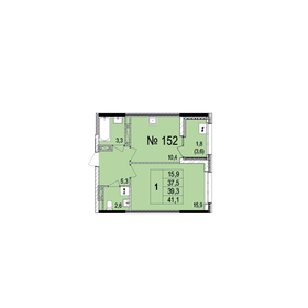 Квартира 39,3 м², 1-комнатная - изображение 1