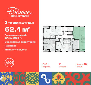 61,8 м², 3-комнатная квартира 12 097 480 ₽ - изображение 20