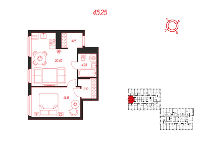 56 м², 1-комнатная квартира 5 200 000 ₽ - изображение 48