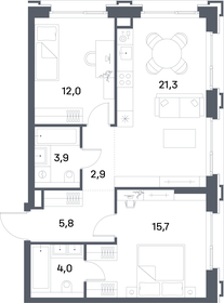 64,9 м², 2-комнатная квартира 29 830 246 ₽ - изображение 67