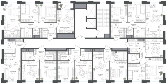 Квартира 62,8 м², 3-комнатная - изображение 2