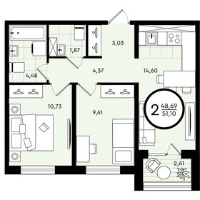 Квартира 51,1 м², 2-комнатная - изображение 1