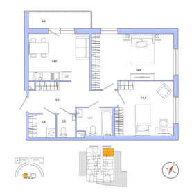 57,8 м², 2-комнатная квартира 7 200 000 ₽ - изображение 144