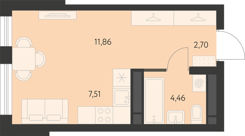 26,4 м², квартира-студия 3 803 000 ₽ - изображение 27