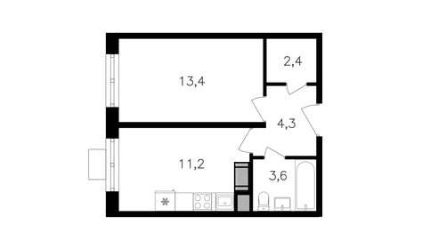 Квартира 34,9 м², 1-комнатная - изображение 1