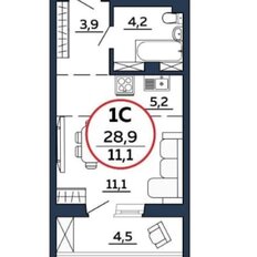 Квартира 29 м², 1-комнатная - изображение 5