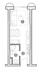 Квартира 23,2 м², студия - изображение 1