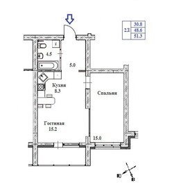 Квартира 51,3 м², 2-комнатная - изображение 1