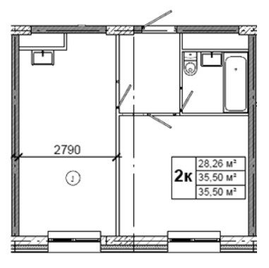 23 м², 1-комнатная квартира 3 200 000 ₽ - изображение 1