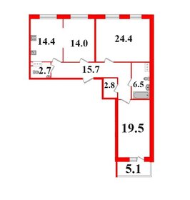 Квартира 103,1 м², 3-комнатная - изображение 1