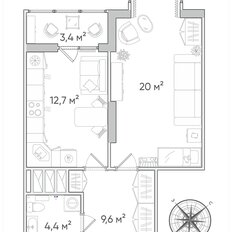Квартира 50,1 м², 1-комнатная - изображение 5