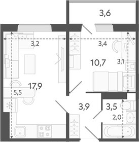 Квартира 39 м², 1-комнатная - изображение 1