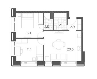 29,8 м², квартира-студия 11 528 159 ₽ - изображение 1