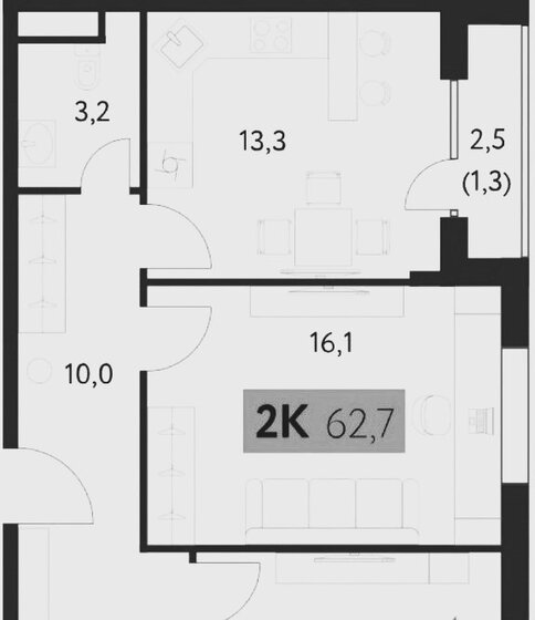 67,7 м², 2-комнатная квартира 31 500 000 ₽ - изображение 1