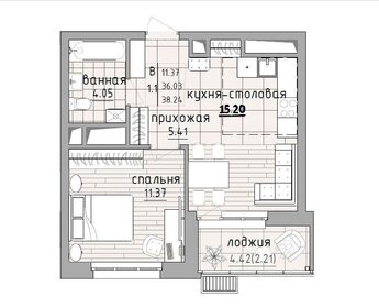 Квартира 38,9 м², 1-комнатная - изображение 5