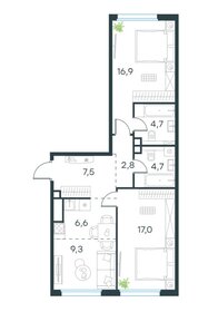 Квартира 69,5 м², 3-комнатная - изображение 1