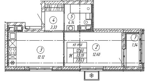 Квартира 33,5 м², 1-комнатная - изображение 5