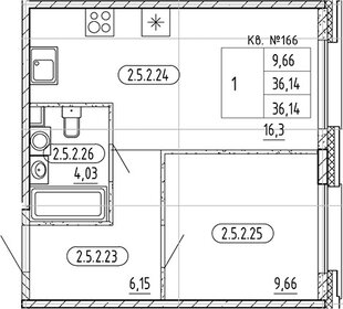 Квартира 36,1 м², 1-комнатная - изображение 1