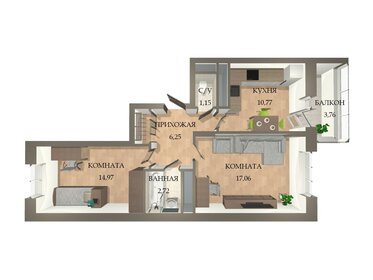 54 м², 2-комнатная квартира 13 100 000 ₽ - изображение 70
