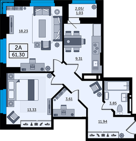 63,8 м², 2-комнатная квартира 8 060 000 ₽ - изображение 39