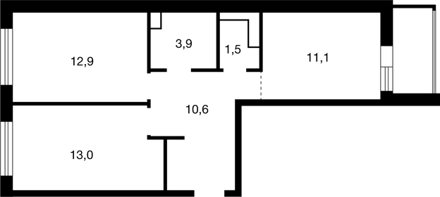 Квартира 55 м², 2-комнатная - изображение 1