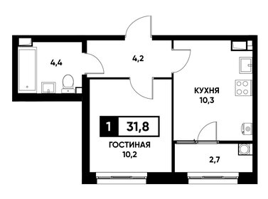 21 м², квартира-студия 3 499 999 ₽ - изображение 69