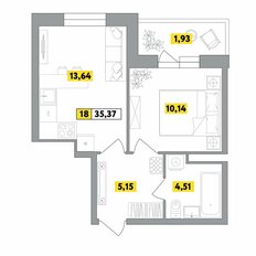 Квартира 35,4 м², 2-комнатная - изображение 2