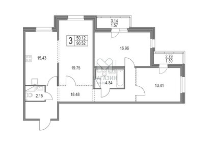 Квартира 93,5 м², 4-комнатная - изображение 1