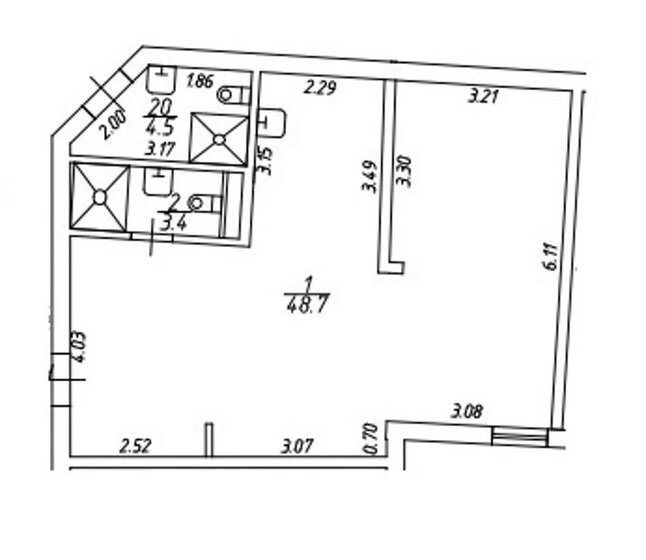 52,1 м², 2-комнатные апартаменты 21 987 024 ₽ - изображение 1