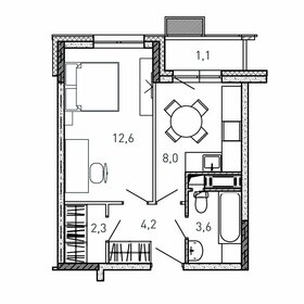 Квартира 31,8 м², 1-комнатная - изображение 1