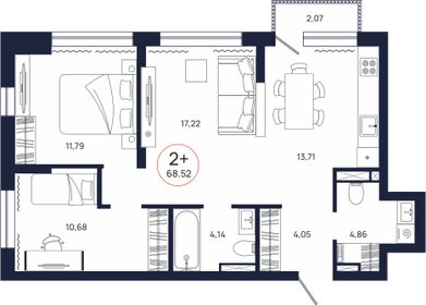 69 м², 2-комнатная квартира 9 150 000 ₽ - изображение 25