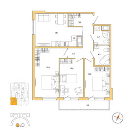75 м², 3-комнатная квартира 18 460 000 ₽ - изображение 126