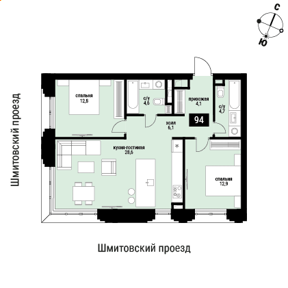 76,3 м², 2-комнатная квартира 30 609 590 ₽ - изображение 15