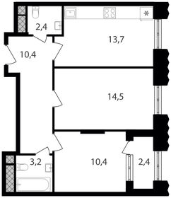 56,8 м², 2-комнатные апартаменты 13 649 040 ₽ - изображение 67