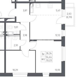 Квартира 54,4 м², 3-комнатная - изображение 1