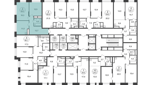 Квартира 58,5 м², 2-комнатная - изображение 2