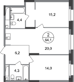 66,3 м², 2-комнатная квартира 13 800 000 ₽ - изображение 88