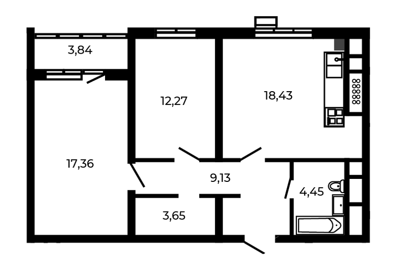 67,2 м², 2-комнатная квартира 9 246 845 ₽ - изображение 1