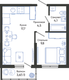 39 м², 1-комнатная квартира 7 300 000 ₽ - изображение 46